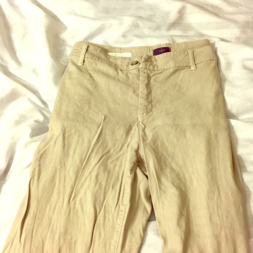 NYDJ tan linen trousers, 16W